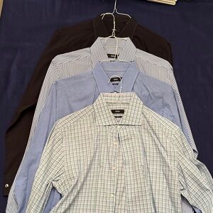 Hugo Boss Men's Dress Shirts - Black, Blue, Green Check